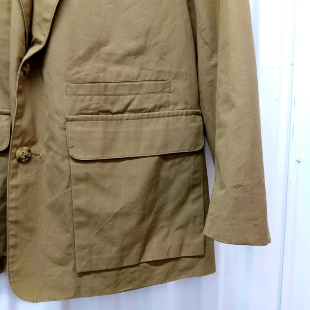 Vintage Safari Banana Republic  British Khaki 80s Cotton Blazer